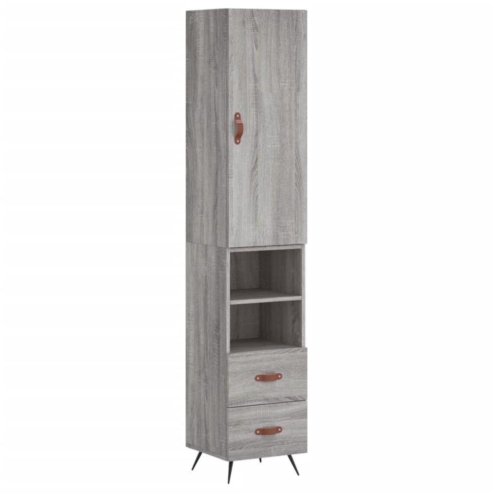 vidaXL Dulap înalt, gri sonoma, 34,5x34x180 cm, lemn prelucrat