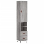 vidaXL Dulap înalt, gri sonoma, 34,5x34x180 cm, lemn prelucrat