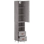 vidaXL Dulap înalt, gri sonoma, 34,5x34x180 cm, lemn prelucrat