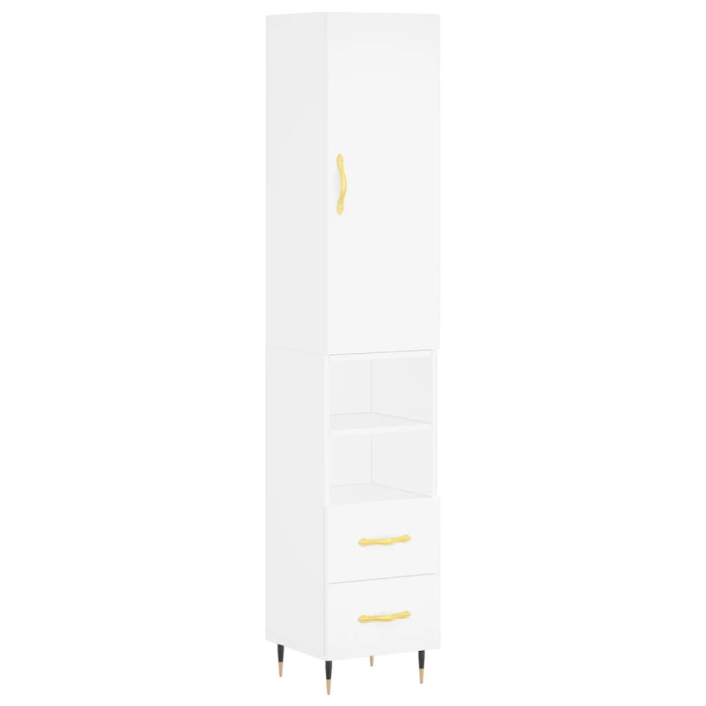 vidaXL Dulap înalt, alb, 34,5x34x180 cm, lemn prelucrat