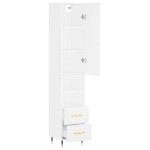 vidaXL Dulap înalt, alb, 34,5x34x180 cm, lemn prelucrat vidaXL Dulap înalt, alb, 34,5x34x180 cm, lemn prelucrat