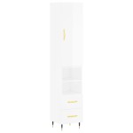 vidaXL Dulap înalt, alb extralucios, 34,5x34x180 cm, lemn prelucrat vidaXL Dulap înalt, alb extralucios, 34,5x34x180 cm, lemn prelucrat
