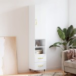 vidaXL Dulap înalt, alb extralucios, 34,5x34x180 cm, lemn prelucrat vidaXL Dulap înalt, alb extralucios, 34,5x34x180 cm, lemn prelucrat
