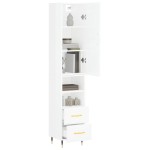 vidaXL Dulap înalt, alb extralucios, 34,5x34x180 cm, lemn prelucrat vidaXL Dulap înalt, alb extralucios, 34,5x34x180 cm, lemn prelucrat