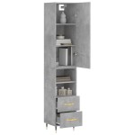vidaXL Dulap înalt, gri beton, 34,5x34x180 cm, lemn prelucrat vidaXL Dulap înalt, gri beton, 34,5x34x180 cm, lemn prelucrat