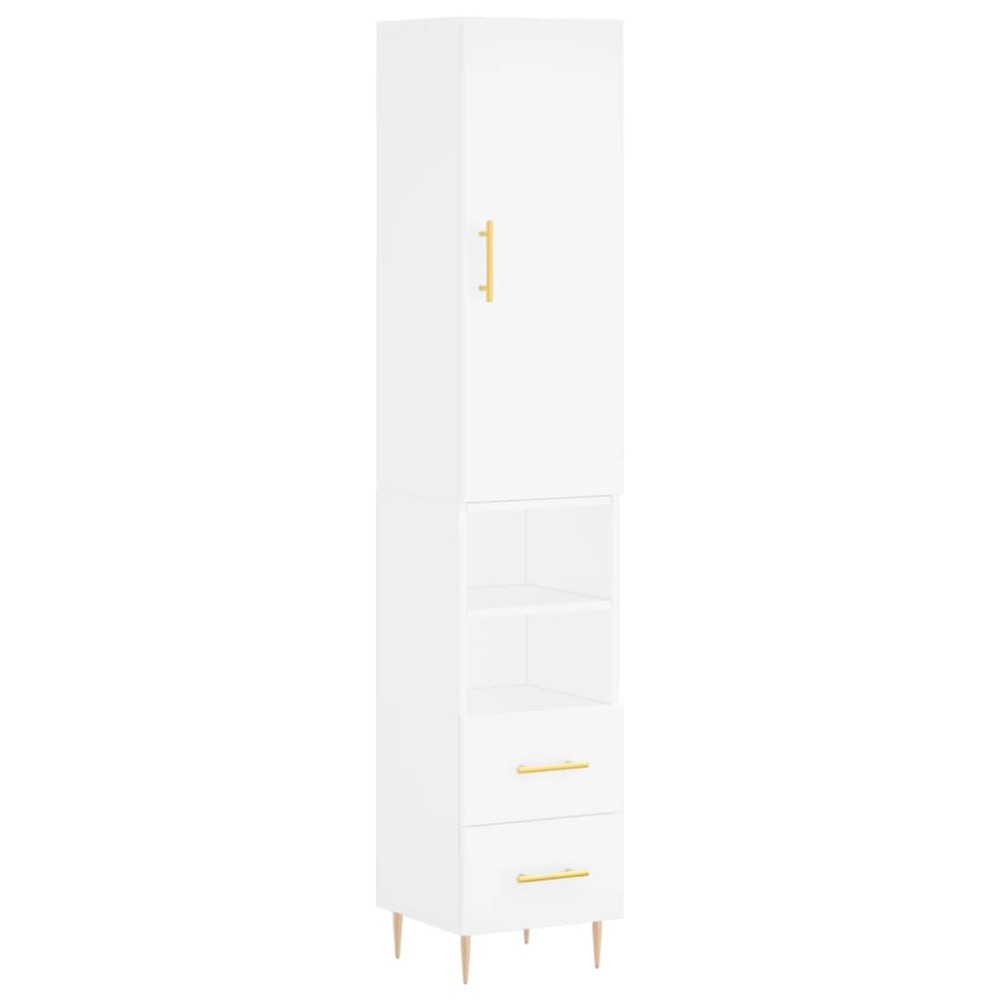 vidaXL Dulap înalt, alb, 34,5x34x180 cm, lemn prelucrat