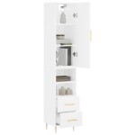 vidaXL Dulap înalt, alb, 34,5x34x180 cm, lemn prelucrat vidaXL Dulap înalt, alb, 34,5x34x180 cm, lemn prelucrat