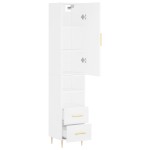 vidaXL Dulap înalt, alb, 34,5x34x180 cm, lemn prelucrat vidaXL Dulap înalt, alb, 34,5x34x180 cm, lemn prelucrat