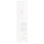 vidaXL Dulap înalt, alb extralucios, 34,5x34x180 cm, lemn prelucrat vidaXL Dulap înalt, alb extralucios, 34,5x34x180 cm, lemn prelucrat