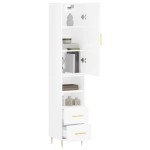 vidaXL Dulap înalt, alb extralucios, 34,5x34x180 cm, lemn prelucrat vidaXL Dulap înalt, alb extralucios, 34,5x34x180 cm, lemn prelucrat