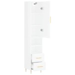 vidaXL Dulap înalt, alb extralucios, 34,5x34x180 cm, lemn prelucrat vidaXL Dulap înalt, alb extralucios, 34,5x34x180 cm, lemn prelucrat