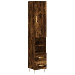 vidaXL Dulap înalt, stejar fumuriu, 34,5x34x180 cm, lemn prelucrat