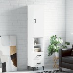 vidaXL Dulap înalt, alb, 34,5x34x180 cm, lemn prelucrat vidaXL Dulap înalt, alb, 34,5x34x180 cm, lemn prelucrat
