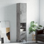 vidaXL Dulap înalt, gri beton, 34,5x34x180 cm, lemn prelucrat vidaXL Dulap înalt, gri beton, 34,5x34x180 cm, lemn prelucrat