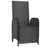 vidaXL Scaune rabatabile exterior, cu perne, 2 buc., negru, poliratan vidaXL Scaune rabatabile exterior, cu perne, 2 buc., negru, poliratan