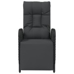 vidaXL Scaune rabatabile exterior, cu perne, 2 buc., negru, poliratan vidaXL Scaune rabatabile exterior, cu perne, 2 buc., negru, poliratan