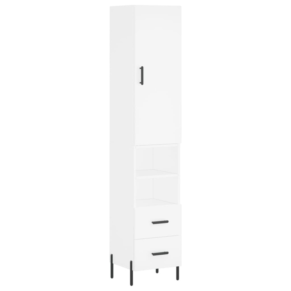 vidaXL Dulap înalt, alb, 34,5x34x180 cm, lemn prelucrat