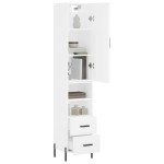 vidaXL Dulap înalt, alb, 34,5x34x180 cm, lemn prelucrat vidaXL Dulap înalt, alb, 34,5x34x180 cm, lemn prelucrat