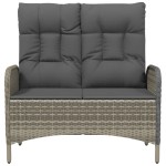 vidaXL Bancă de grădină rabatabilă cu perne, gri, 107 cm, poliratan vidaXL Bancă de grădină rabatabilă cu perne, gri, 107 cm, poliratan