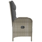 vidaXL Bancă de grădină rabatabilă cu perne, gri, 107 cm, poliratan vidaXL Bancă de grădină rabatabilă cu perne, gri, 107 cm, poliratan