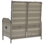 vidaXL Bancă de grădină rabatabilă cu perne, gri, 107 cm, poliratan vidaXL Bancă de grădină rabatabilă cu perne, gri, 107 cm, poliratan