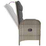 vidaXL Bancă de grădină rabatabilă cu perne, gri, 107 cm, poliratan vidaXL Bancă de grădină rabatabilă cu perne, gri, 107 cm, poliratan