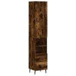 vidaXL Dulap înalt, stejar fumuriu, 34,5x34x180 cm, lemn prelucrat