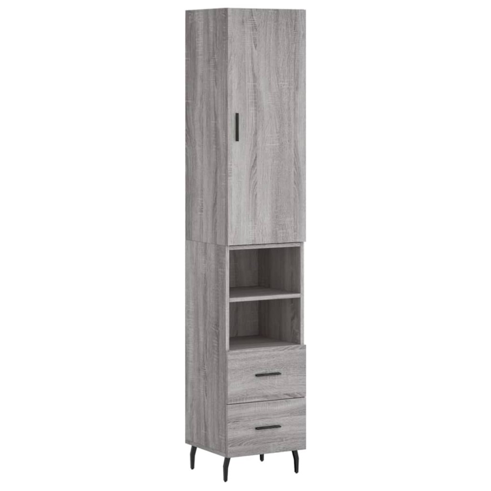vidaXL Dulap înalt, gri sonoma, 34,5x34x180 cm, lemn prelucrat