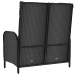 vidaXL Bancă de grădină rabatabilă cu perne, negru, 107 cm, poliratan