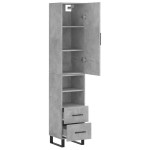 vidaXL Dulap înalt, gri beton, 34,5x34x180 cm, lemn prelucrat vidaXL Dulap înalt, gri beton, 34,5x34x180 cm, lemn prelucrat