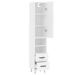 vidaXL Dulap înalt, alb, 34,5x34x180 cm, lemn prelucrat