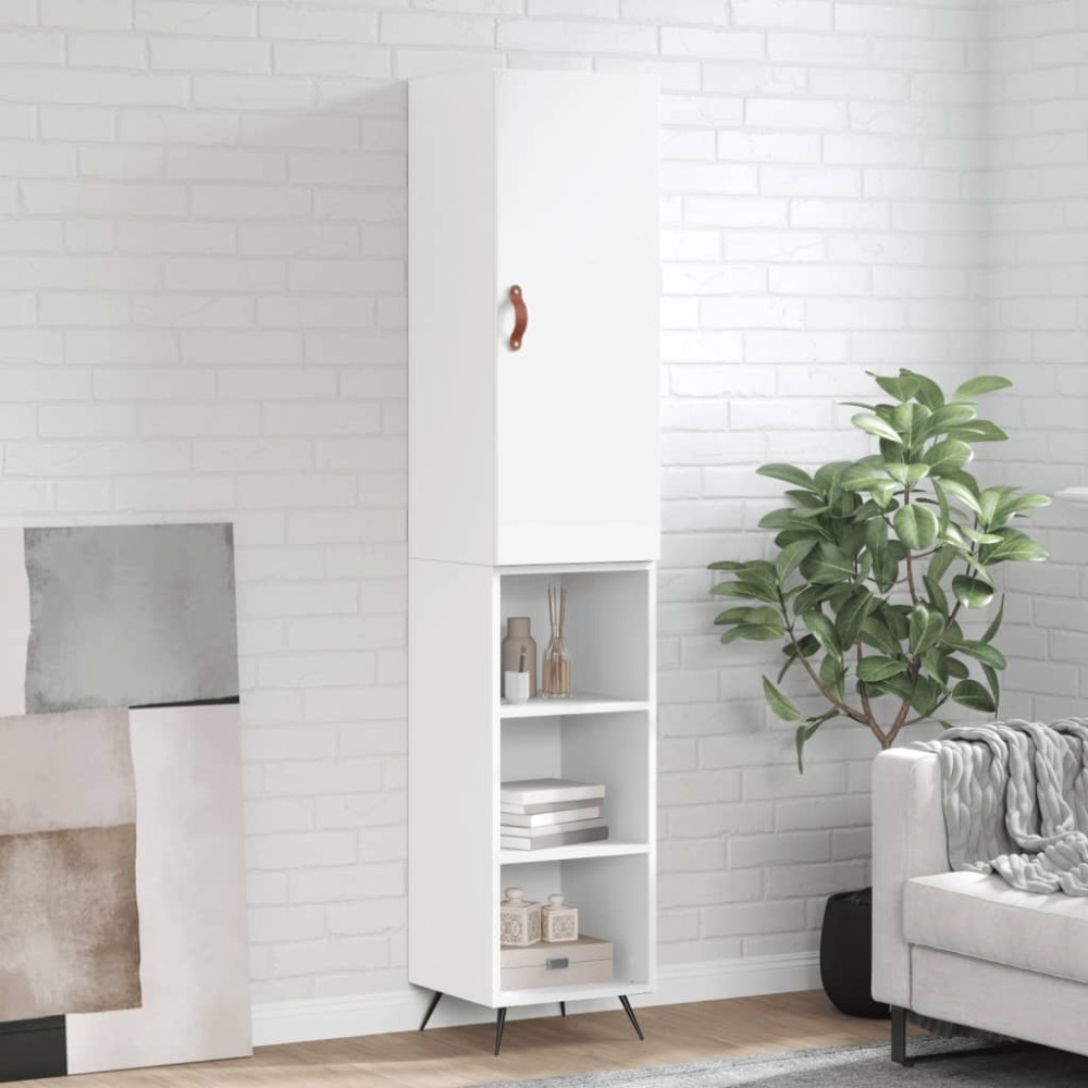 vidaXL Dulap înalt, alb, 34,5x34x180 cm, lemn prelucrat