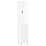 vidaXL Dulap înalt, alb extralucios, 34,5x34x180 cm, lemn prelucrat vidaXL Dulap înalt, alb extralucios, 34,5x34x180 cm, lemn prelucrat