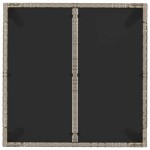 vidaXL Masă de grădină cu blat din sticlă, gri, 90x90x75 cm, poliratan vidaXL Masă de grădină cu blat din sticlă, gri, 90x90x75 cm, poliratan
