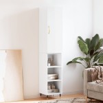 vidaXL Dulap înalt, alb extralucios, 34,5x34x180 cm, lemn prelucrat vidaXL Dulap înalt, alb extralucios, 34,5x34x180 cm, lemn prelucrat