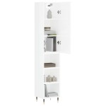 vidaXL Dulap înalt, alb extralucios, 34,5x34x180 cm, lemn prelucrat vidaXL Dulap înalt, alb extralucios, 34,5x34x180 cm, lemn prelucrat