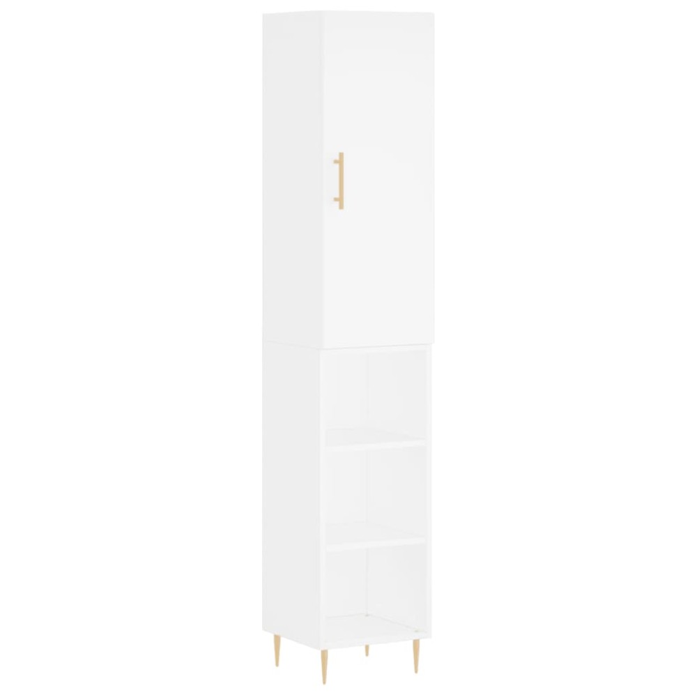 vidaXL Dulap înalt, alb, 34,5x34x180 cm, lemn prelucrat