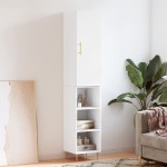 vidaXL Dulap înalt, alb, 34,5x34x180 cm, lemn prelucrat vidaXL Dulap înalt, alb, 34,5x34x180 cm, lemn prelucrat