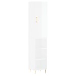 vidaXL Dulap înalt, alb extralucios, 34,5x34x180 cm, lemn prelucrat vidaXL Dulap înalt, alb extralucios, 34,5x34x180 cm, lemn prelucrat