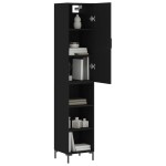 vidaXL Dulap înalt, negru, 34,5x34x180 cm, lemn prelucrat