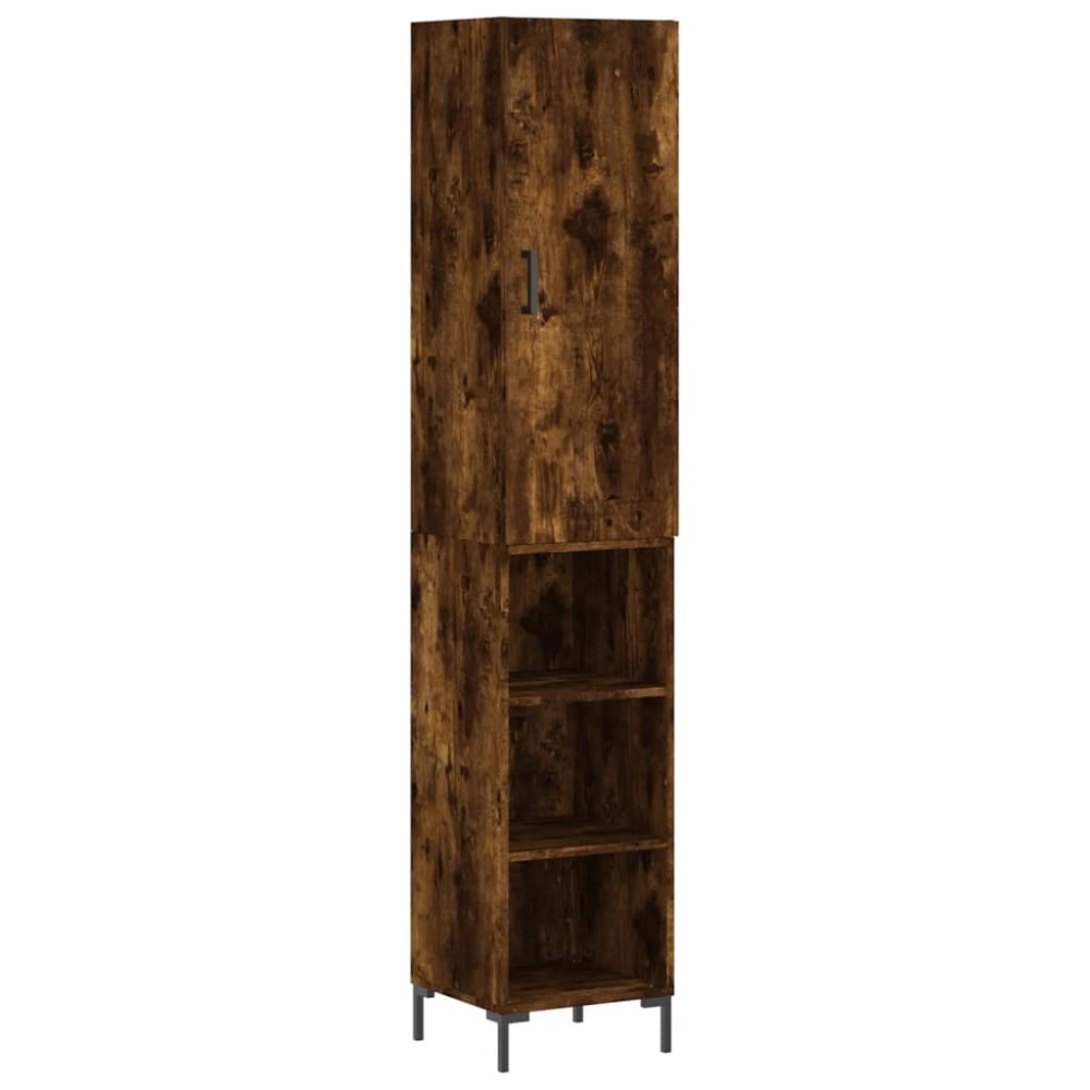vidaXL Dulap înalt, stejar fumuriu, 34,5x34x180 cm, lemn prelucrat