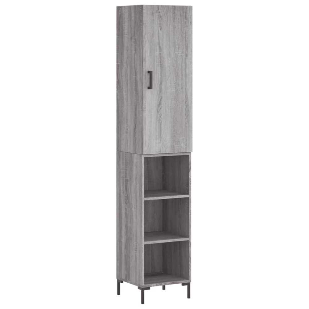 vidaXL Dulap înalt, gri sonoma, 34,5x34x180 cm, lemn prelucrat