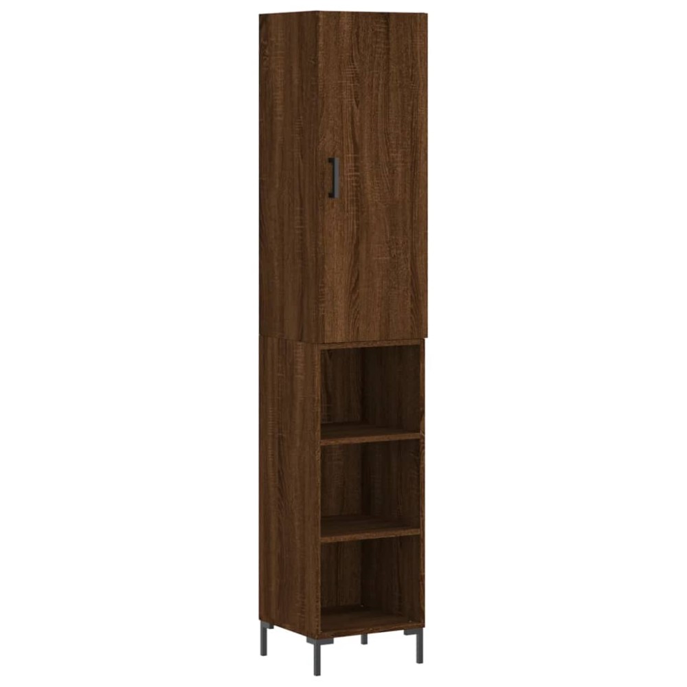 vidaXL Dulap înalt, stejar maro, 34,5x34x180 cm, lemn prelucrat