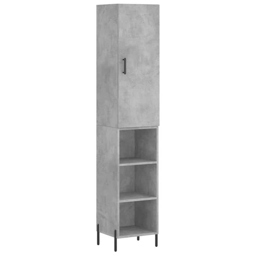 vidaXL Dulap înalt, gri beton, 34,5x34x180 cm, lemn prelucrat