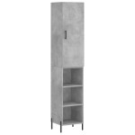 vidaXL Dulap înalt, gri beton, 34,5x34x180 cm, lemn prelucrat