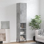 vidaXL Dulap înalt, gri beton, 34,5x34x180 cm, lemn prelucrat