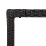 vidaXL Masă grădină cu blat din sticlă, negru, 150x90x75 cm, poliratan