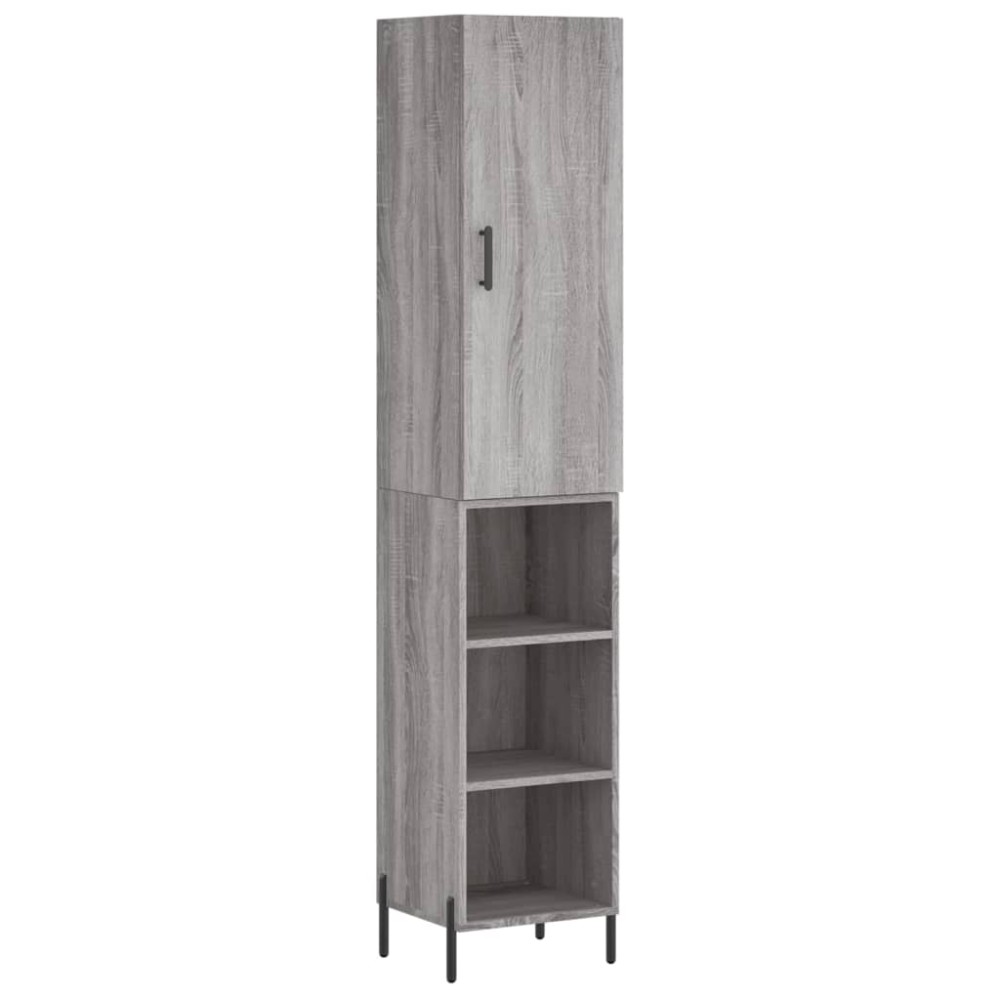 vidaXL Dulap înalt, gri sonoma, 34,5x34x180 cm, lemn prelucrat
