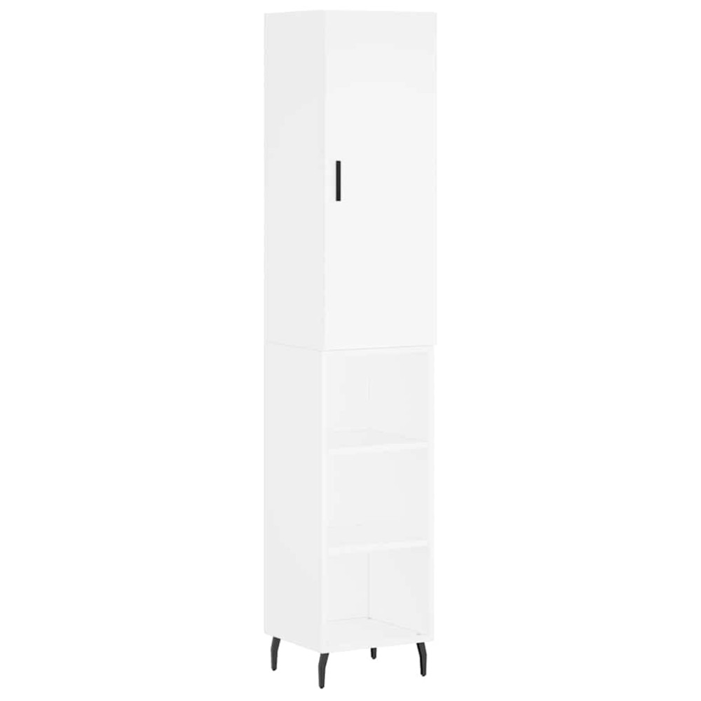 vidaXL Dulap înalt, alb, 34,5x34x180 cm, lemn prelucrat