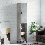 vidaXL Dulap înalt, gri beton, 34,5x34x180 cm, lemn prelucrat vidaXL Dulap înalt, gri beton, 34,5x34x180 cm, lemn prelucrat
